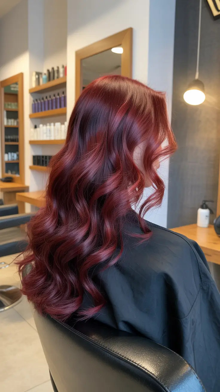 cherry red hair color 2026 Romantic Cherry Curls with Dimensional Warmth