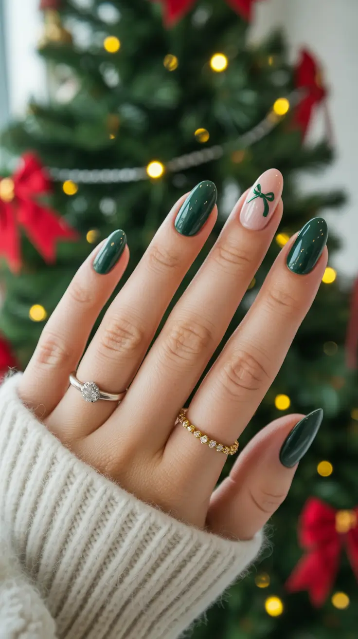 christmas gel nails 2025 Evergreen Grace