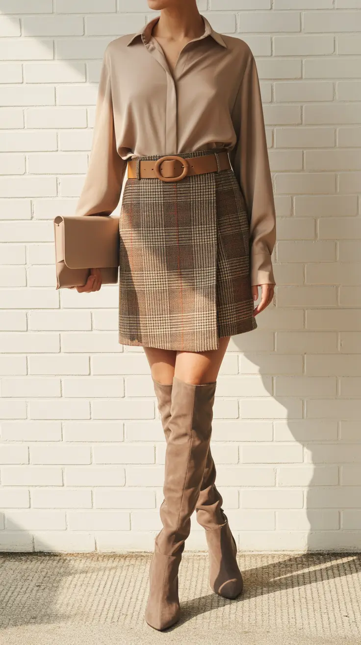 Elegant skirt outfits 2026 Retro Plaid Revival