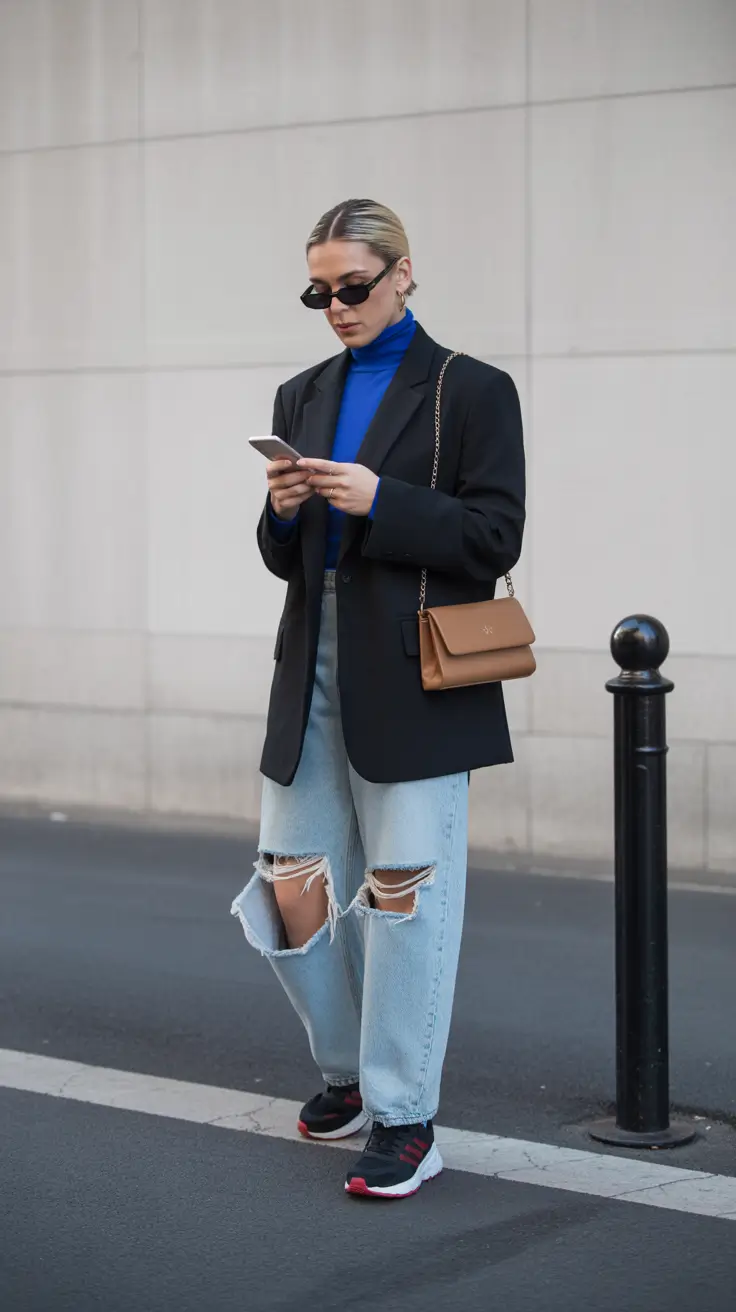 jeans outfits 2026 Street Smart Power Layers
