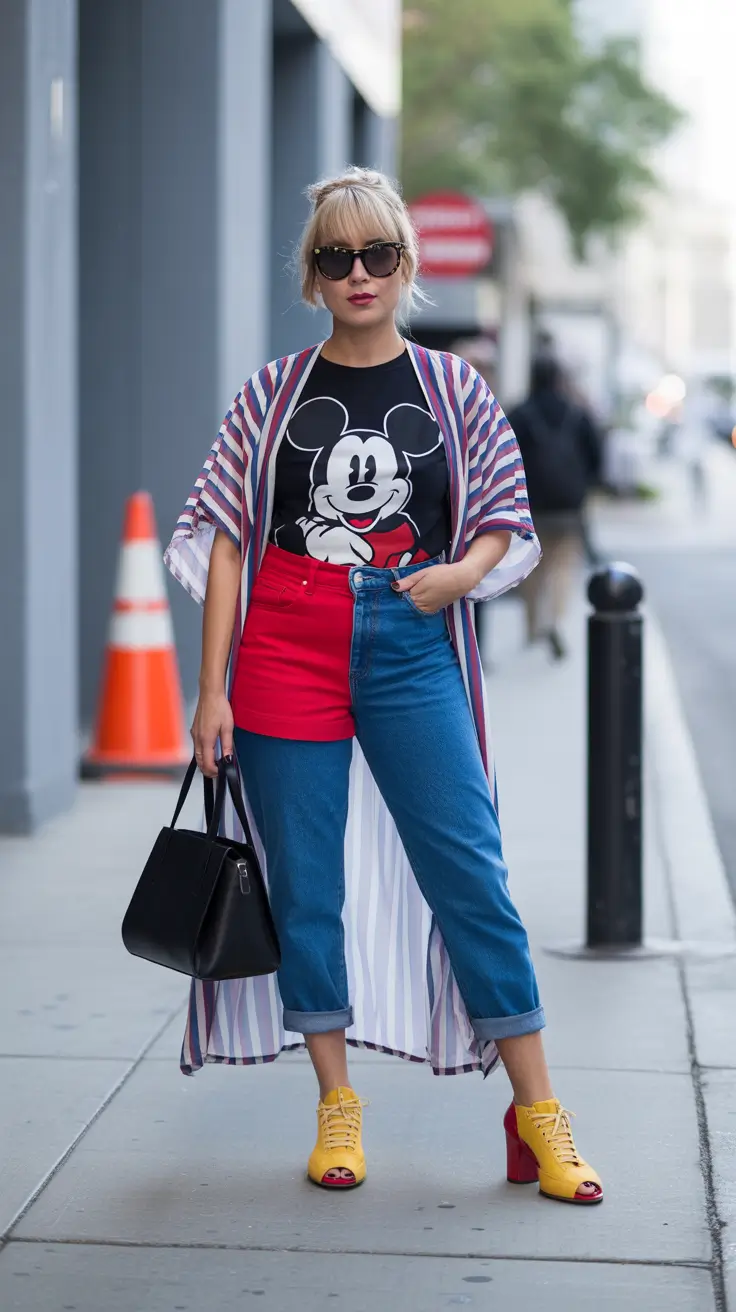 jeans outfits 2026 Playful Retro Energy