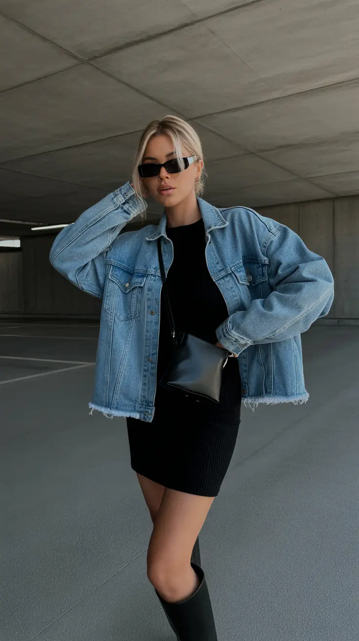 jeans outfits 2026 Black and Blue Confidence