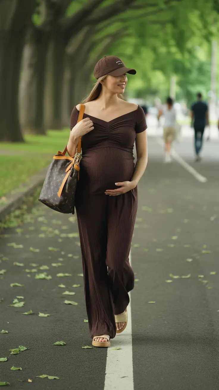 pregnancy outfits 2026 Chocolate Calm: The New Summer Comfy