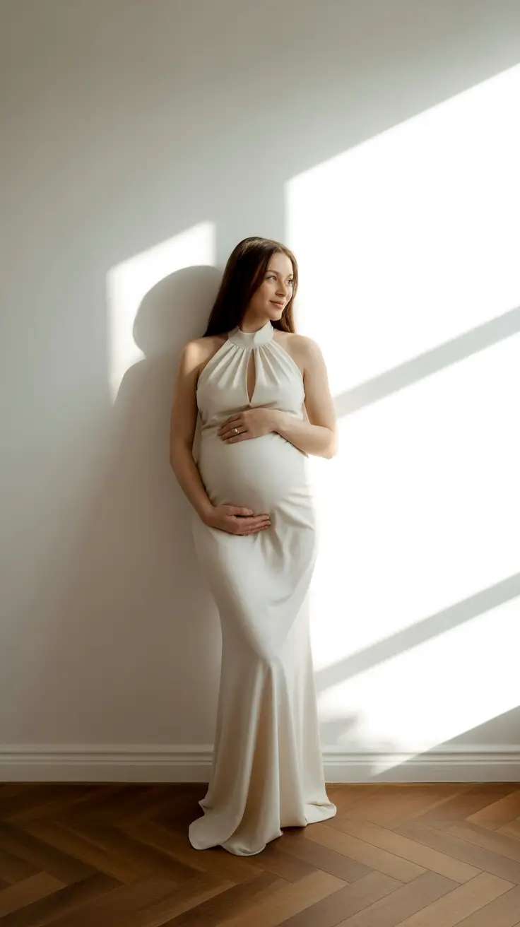 pregnancy outfits 2026 Modern Goddess Minimalism
