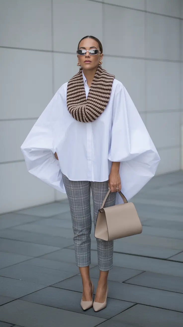 business casual outfits 2026 The Sculptural Shirt Moment