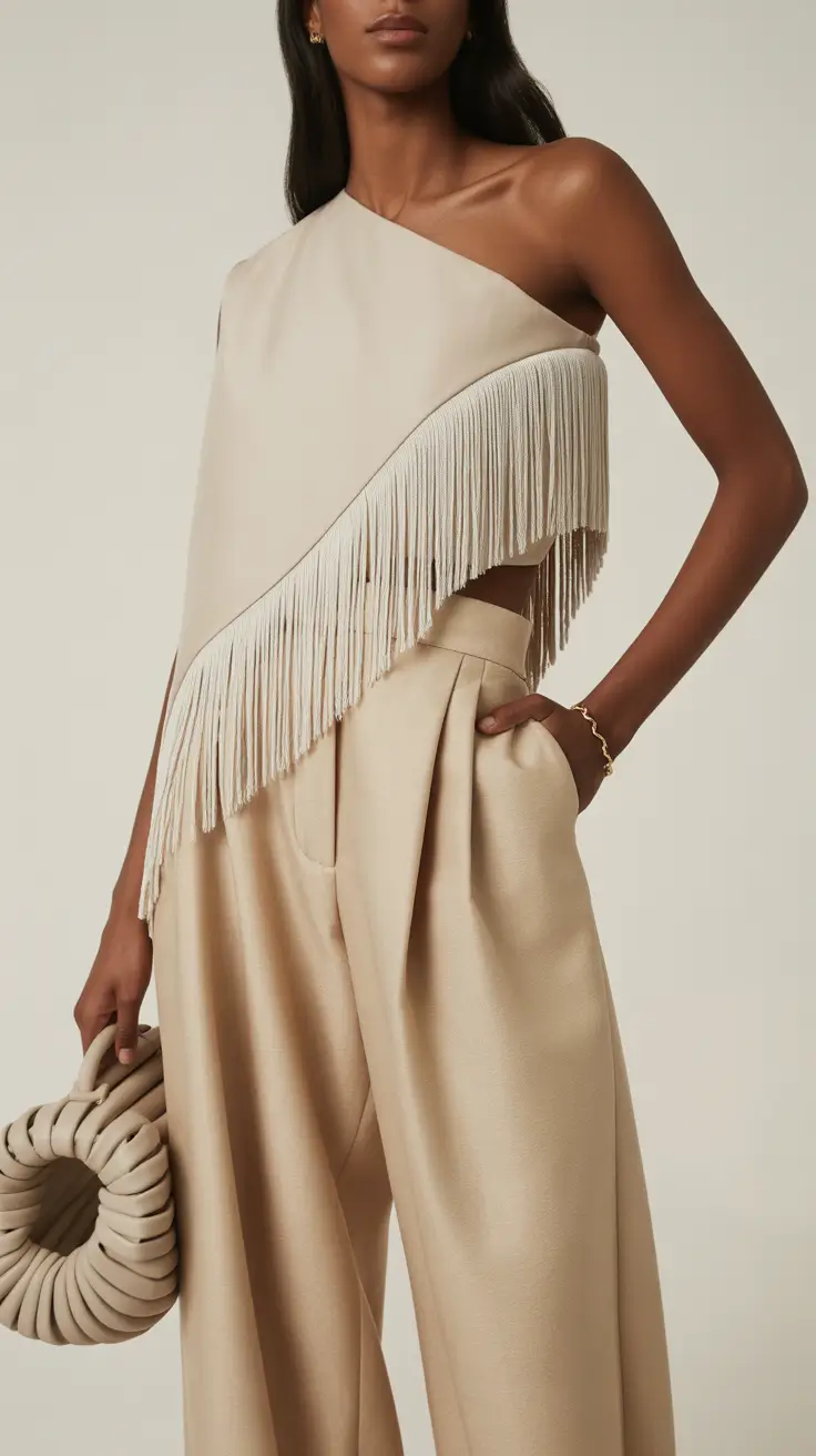 new york outfits 2026 Refined Minimalism With Fringe Detail