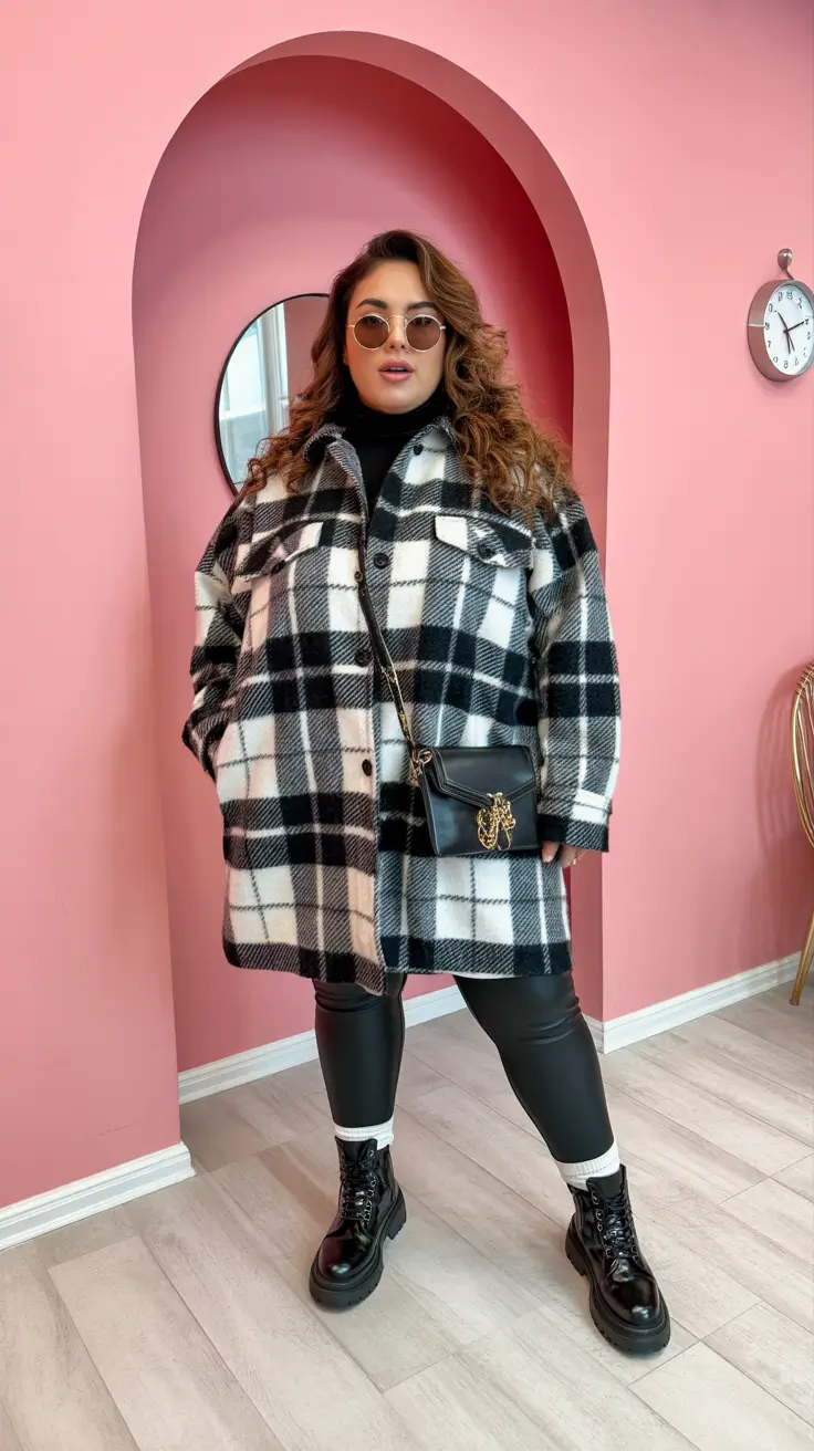 plus size outfits 2026 Modern Plaid Power