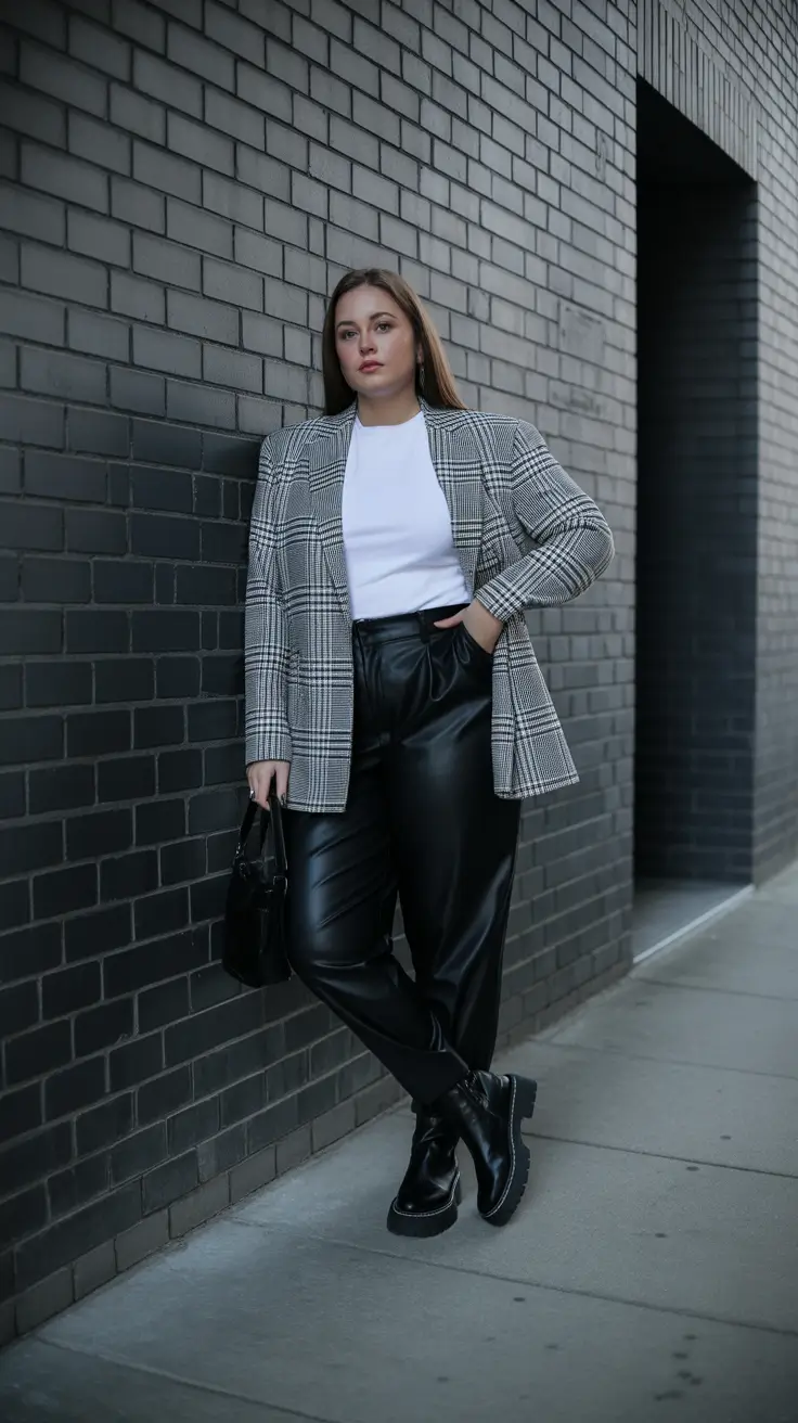 plus size outfits 2026 Monochrome Street Balance