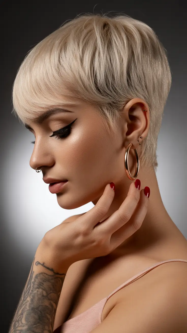 haircut 2026 Platinum Pixie Elegance