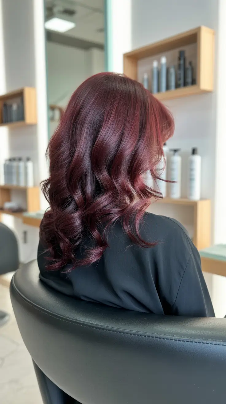 red hair colors 2026 deep maroon curls