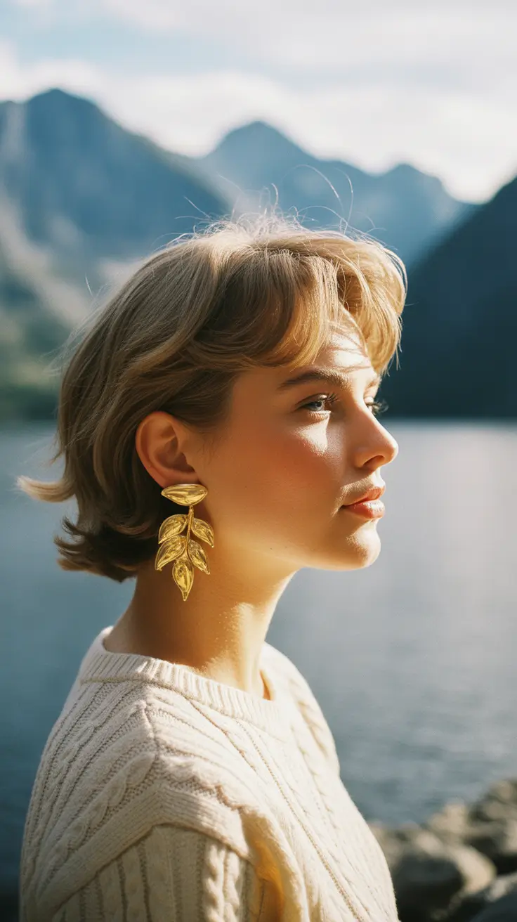 haircut for round face 2026 Soft Layered Bob with Golden Touch