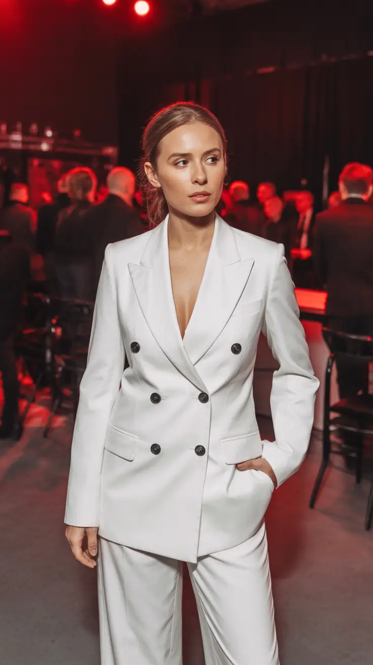 formal outfits for women 2026 Ivory Double Breasted Glow