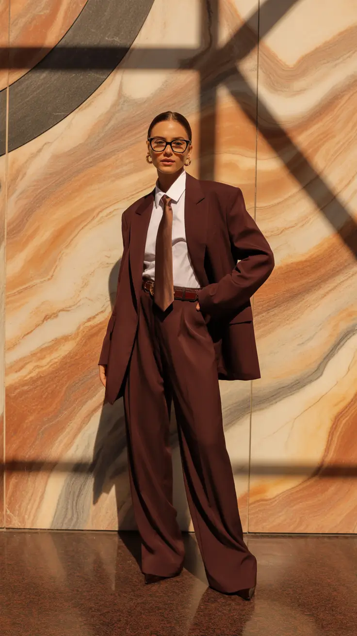 formal outfits for women 2026 Effortless Elegance in Chocolate Tones