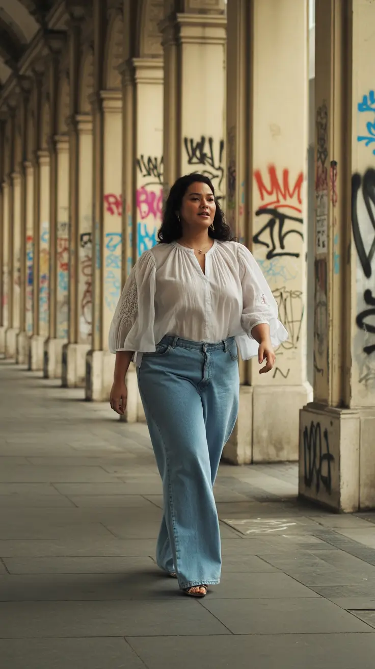 outfits midsize 2026 Denim Ease For The City Walk