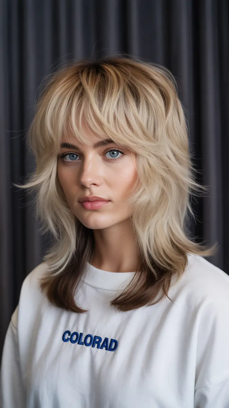 shag haircut 2026 Layered Blonde Dimension