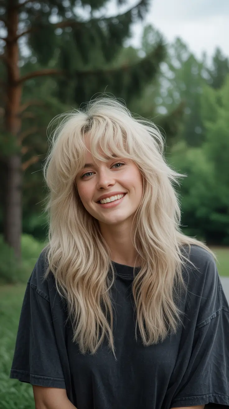 shag haircut 2026 Natural Long Blonde Flow