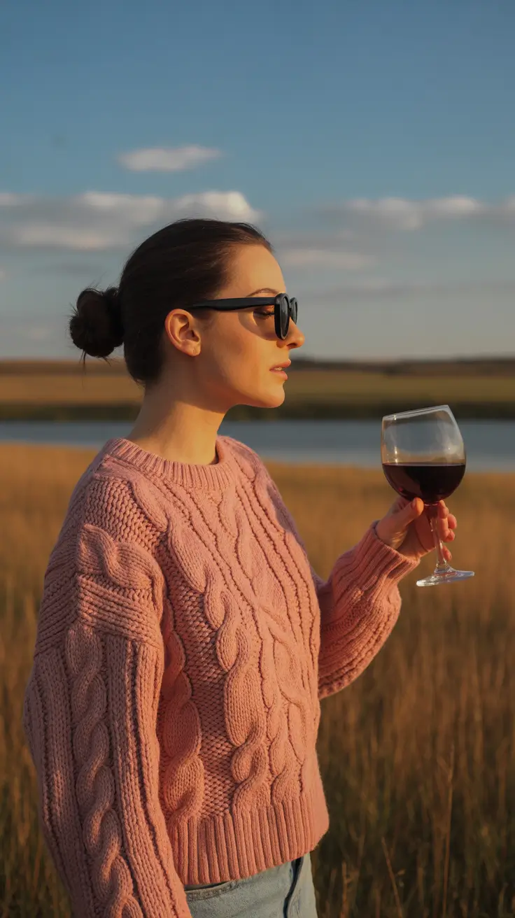 sweater outfits 2026 Romantic Evenings in Soft Pink