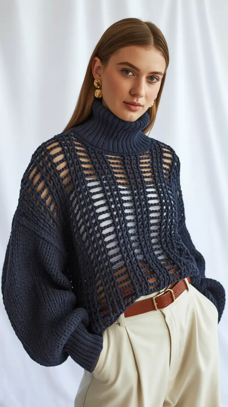 sweater outfits 2026 Understated Sophistication in Navy