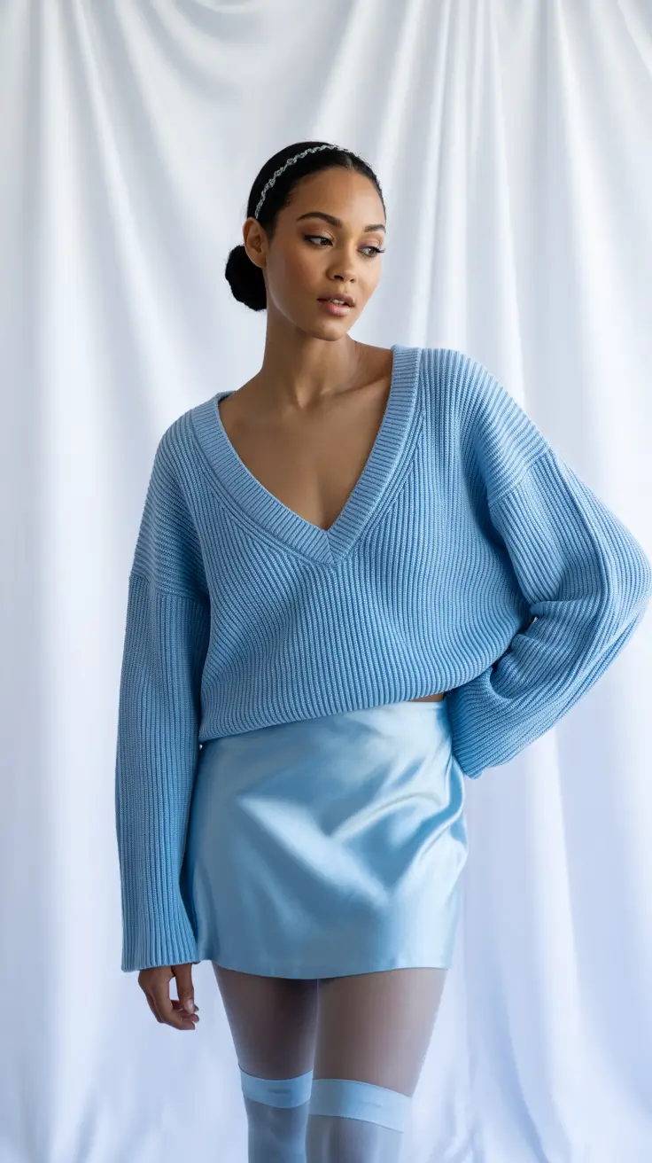 sweater outfits 2026 Sky Blue Daydream