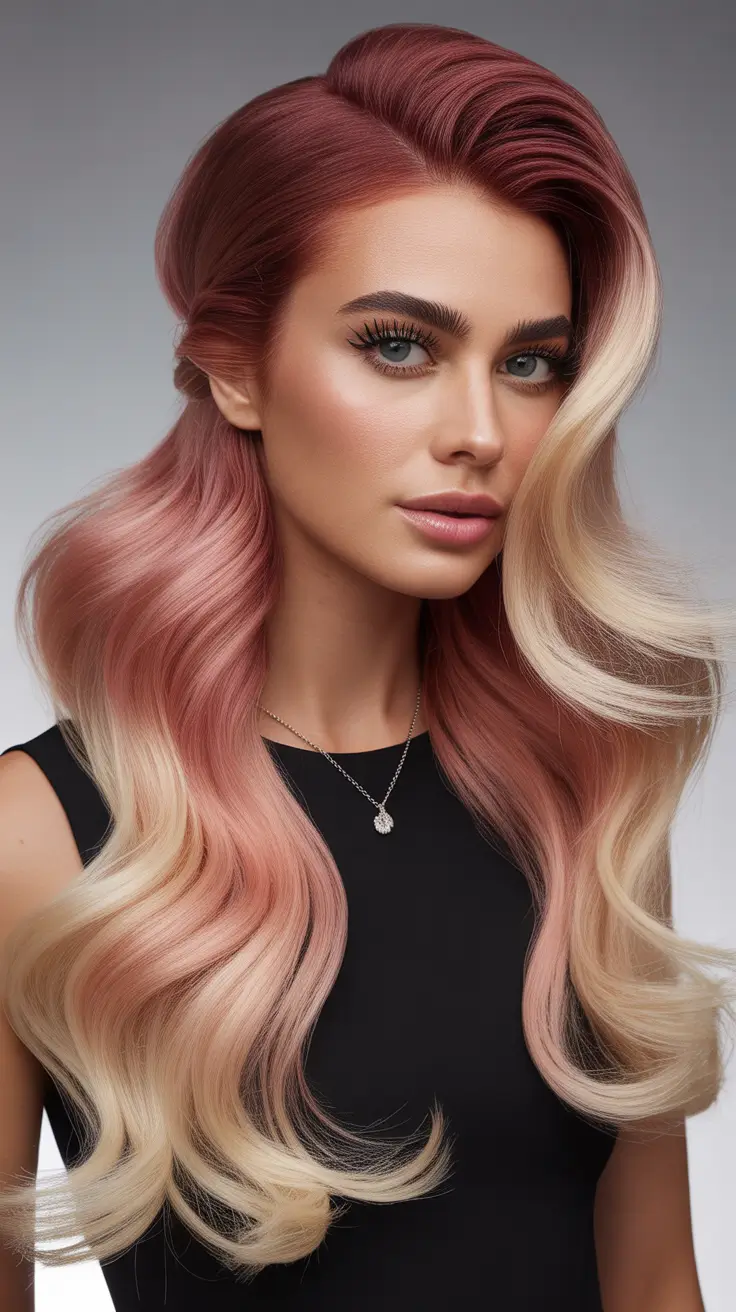 Hairstyles ideas 2026 Ombre Hair with Bold Waves