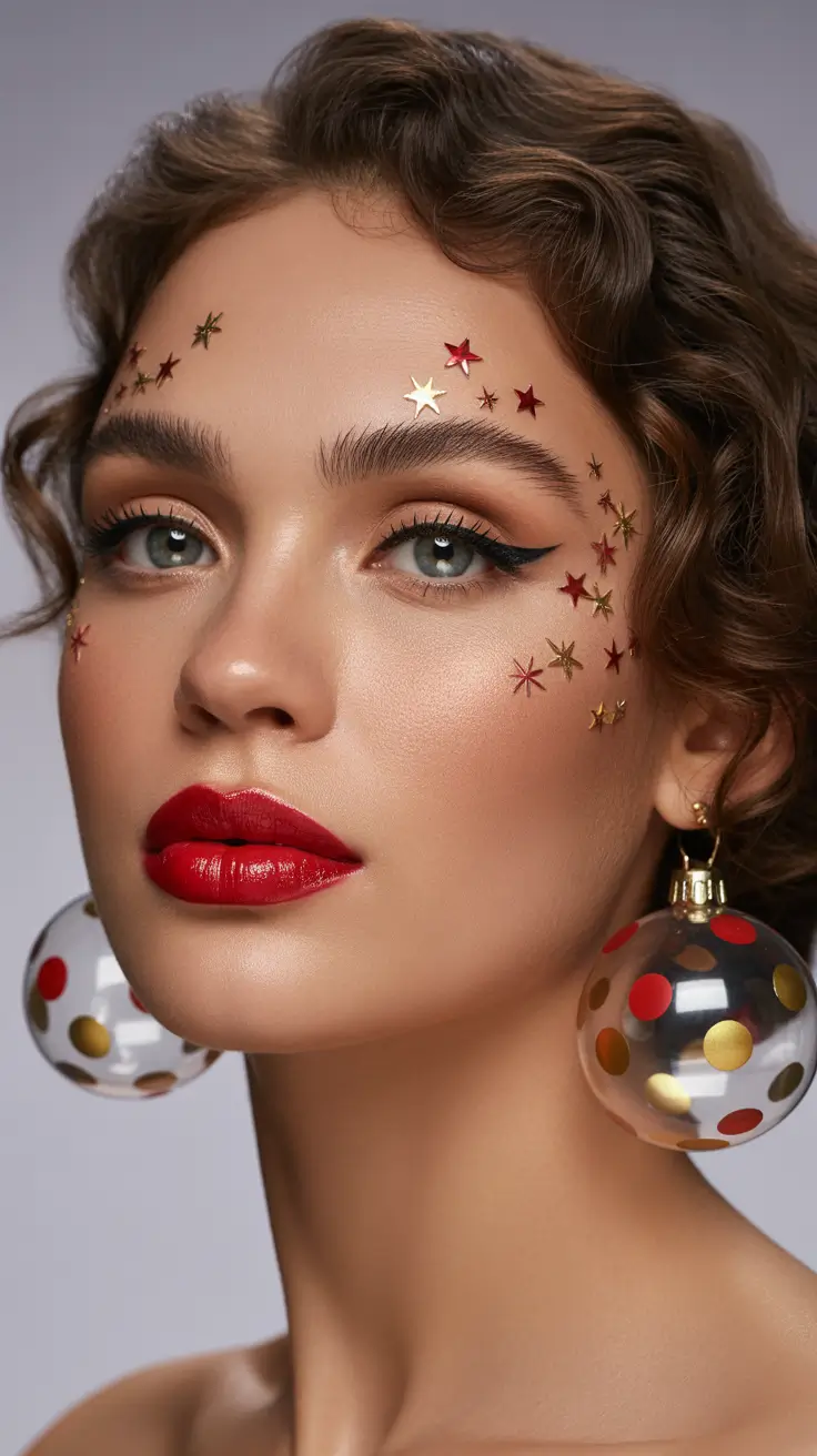 Hairstyles ideas 2026 Festive Curls with Star and Dot Accessories