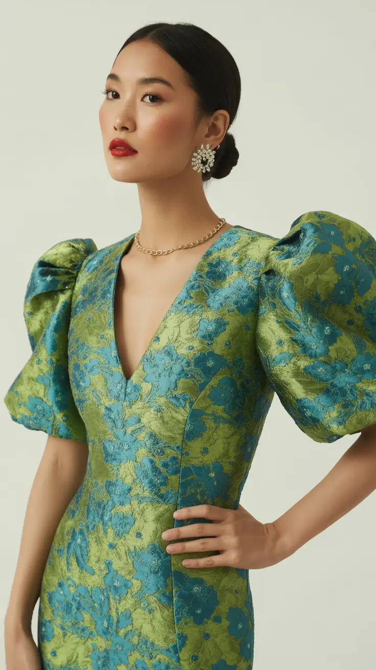 Hairstyles ideas 2026 Elegant Bun with Bold, Statement Dress