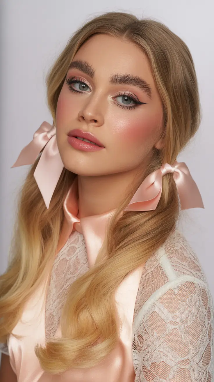 Hairstyles ideas 2026 Romantic Pigtails with Ribbons