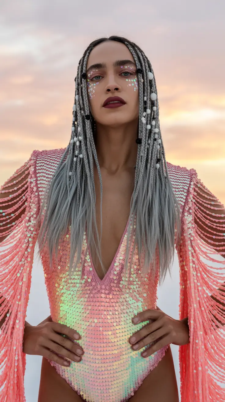 Hairstyles ideas 2026 Colorful Braids for a Bold Statement