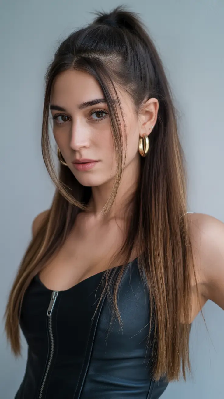 cute hairstyle 2026 Layered High Half Pony