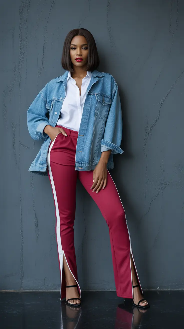 outfits layering 2026 Denim Chic with a Polished Twist