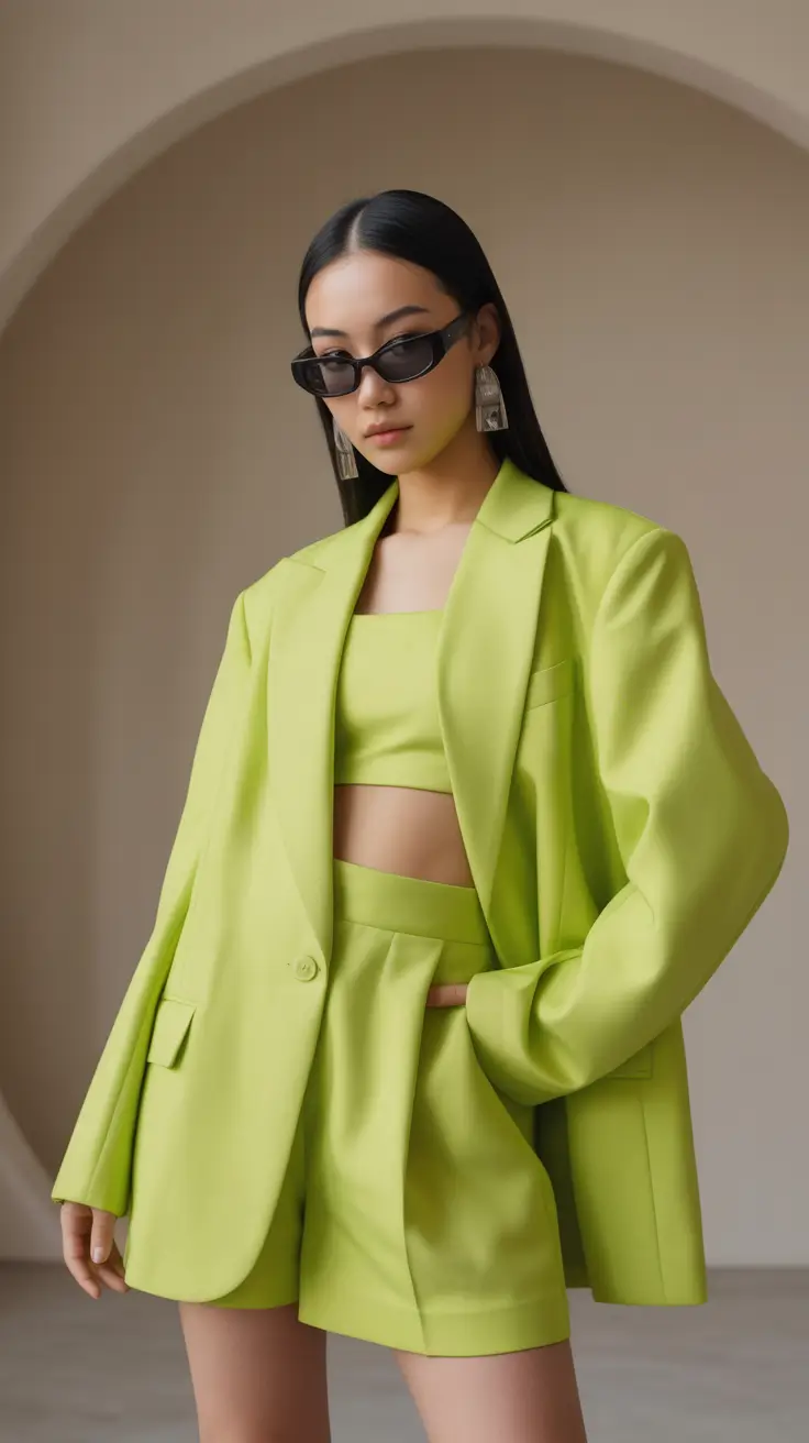 trendy outfits 2026 Neon Tailoring and Youthful Confidence