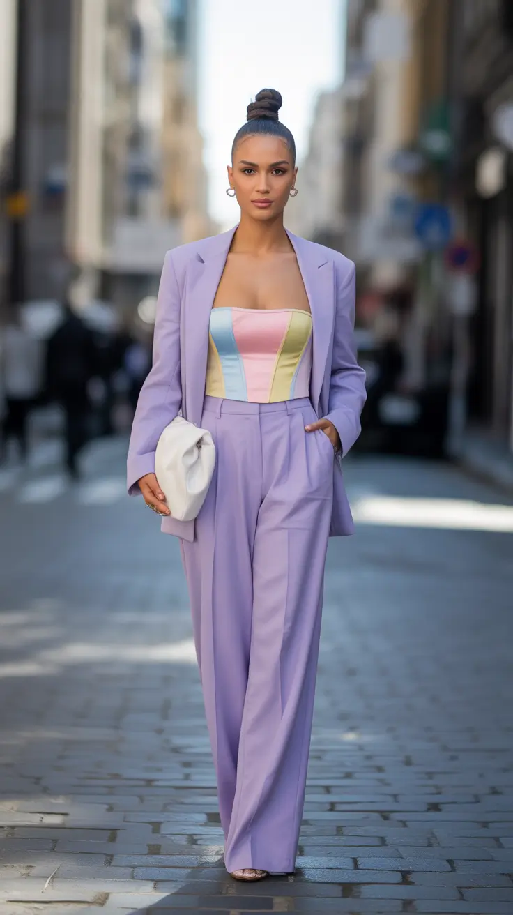 trendy outfits 2026 Soft Power in Pastel Tailoring