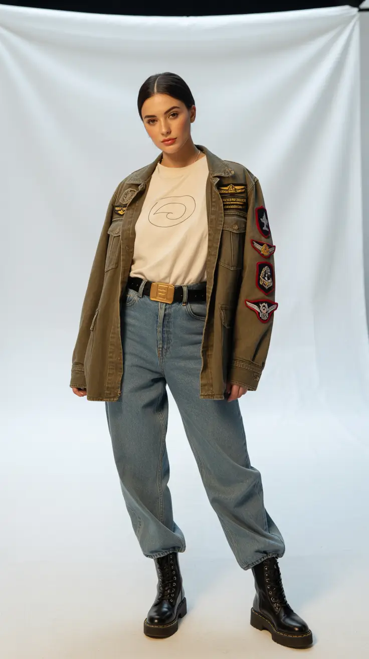 y2k outfits 2026 Military Nostalgia Meets Street Cool