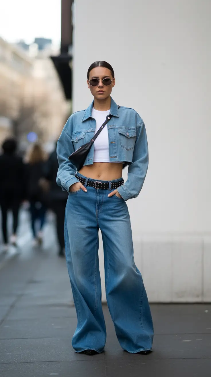 y2k outfits 2026 Denim-on-Denim Reinvented