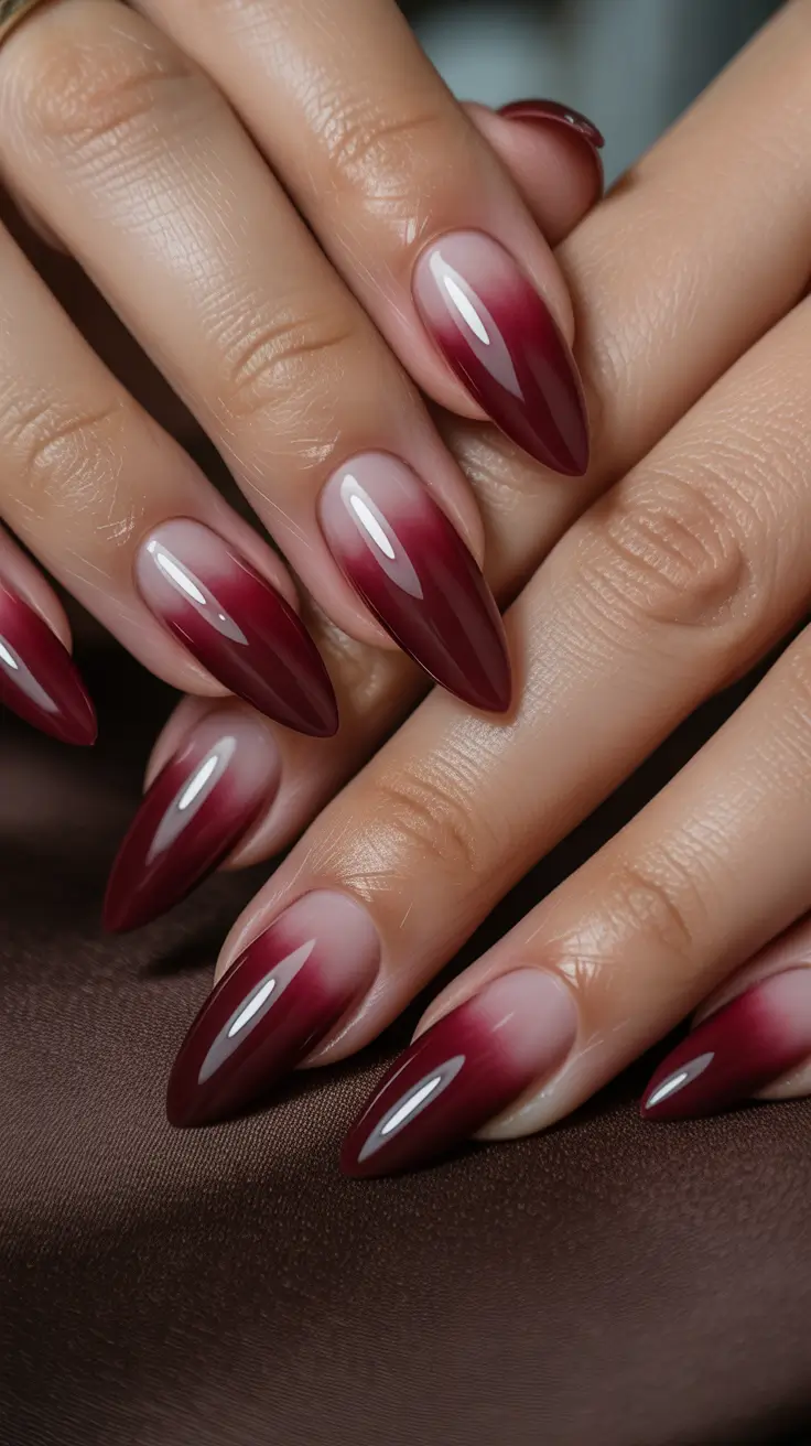 Best Gel Nails 2026 Deep Cherry Ombre Gel Nails