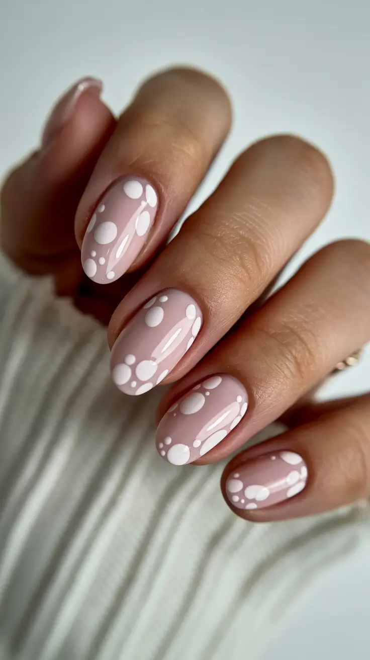 Birthday Nail Designs 2026 Pink Nails with White Dot Art