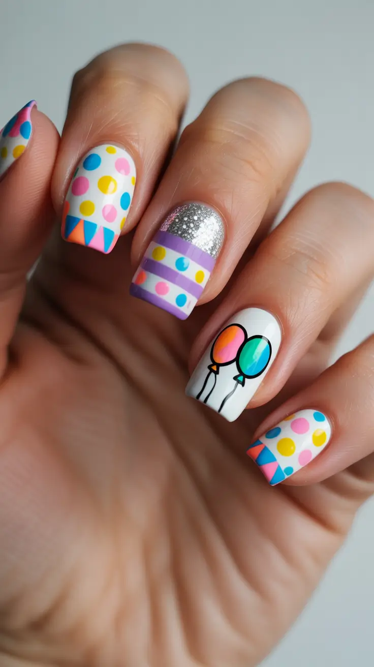 Birthday Nail Designs 2026 Colorful Party Nails