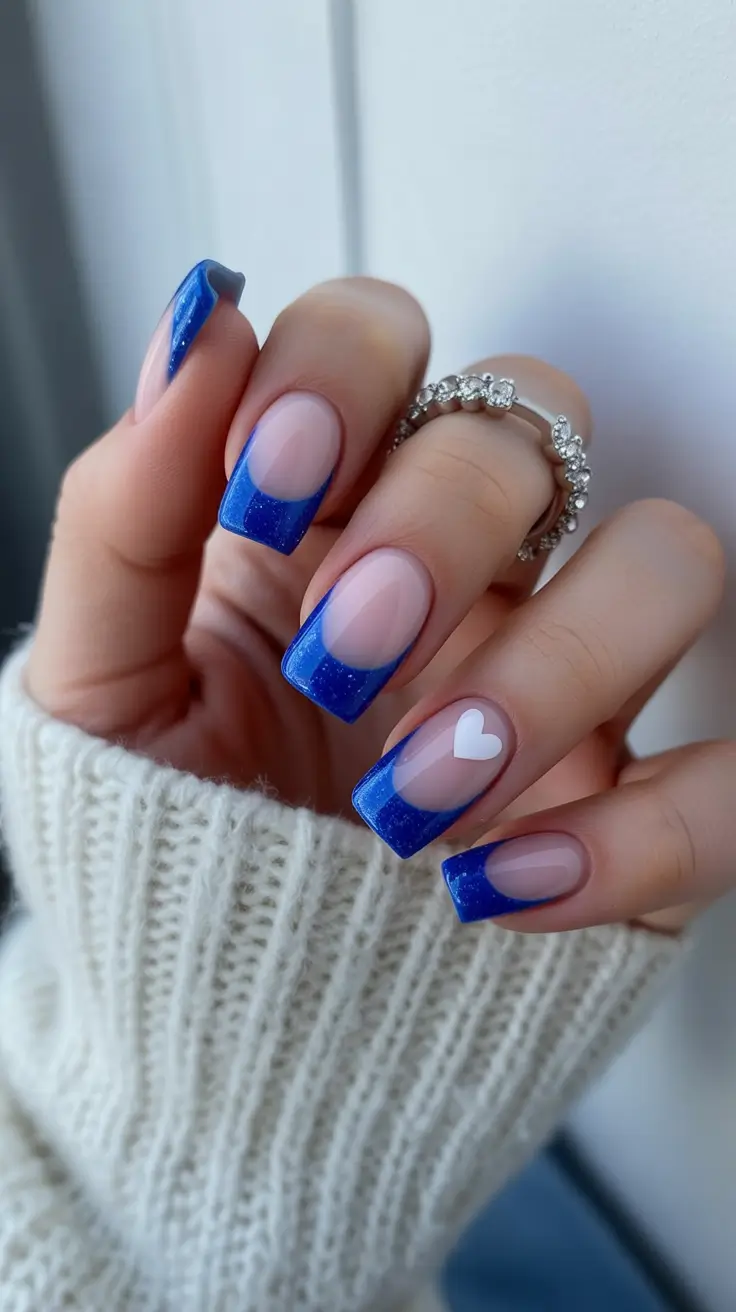Blue Nails Inspiration 2026 Navy French