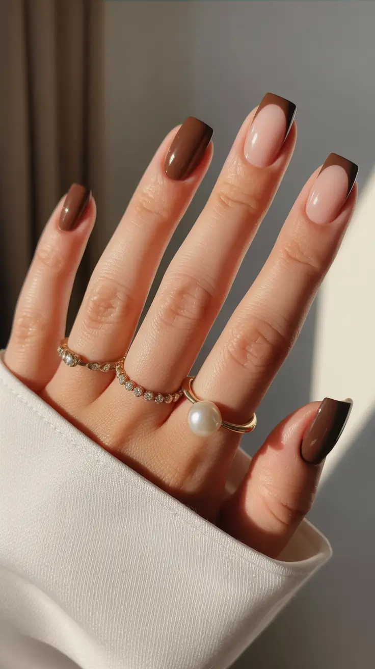Brown Nails Inspiration 2026 Chocolate French