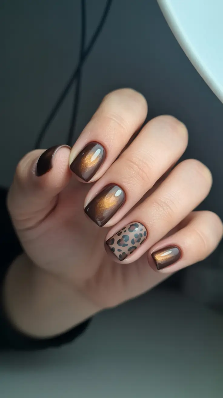 Brown Nails Inspiration 2026 Brown Chrome Art