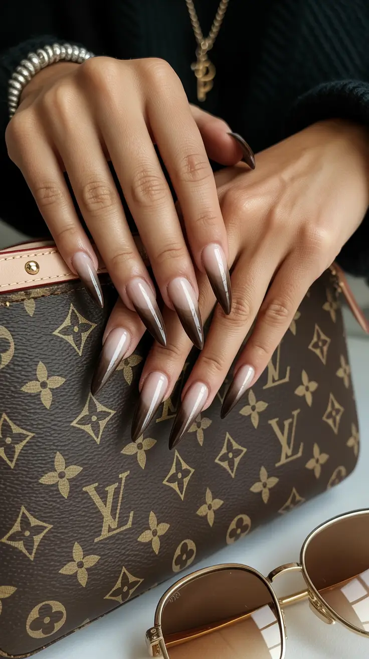 Brown Nails Inspiration 2026 Almond Gradient