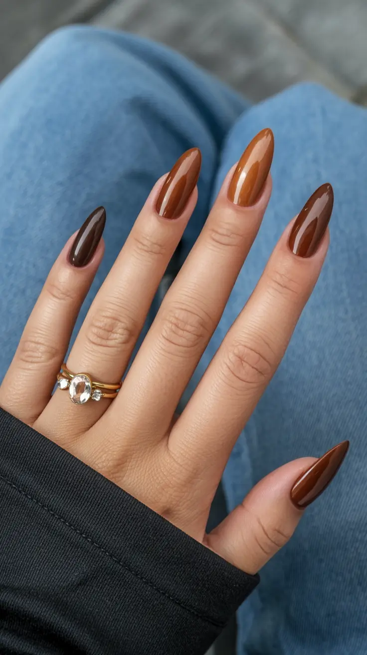 Brown Nails Inspiration 2026 Warm Almond