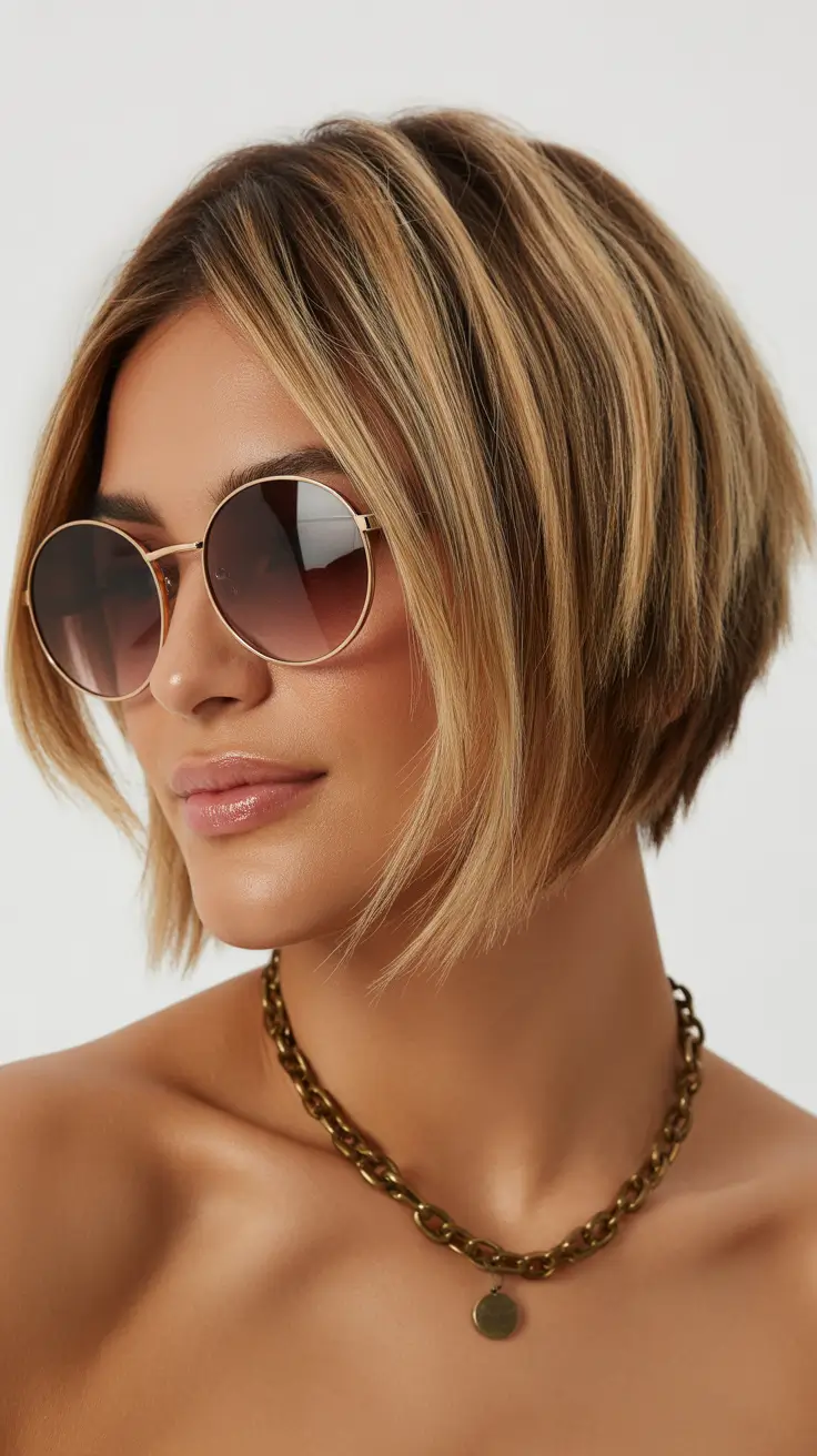 Choppy Bob Haircuts 2026 Golden Sunlit Layers