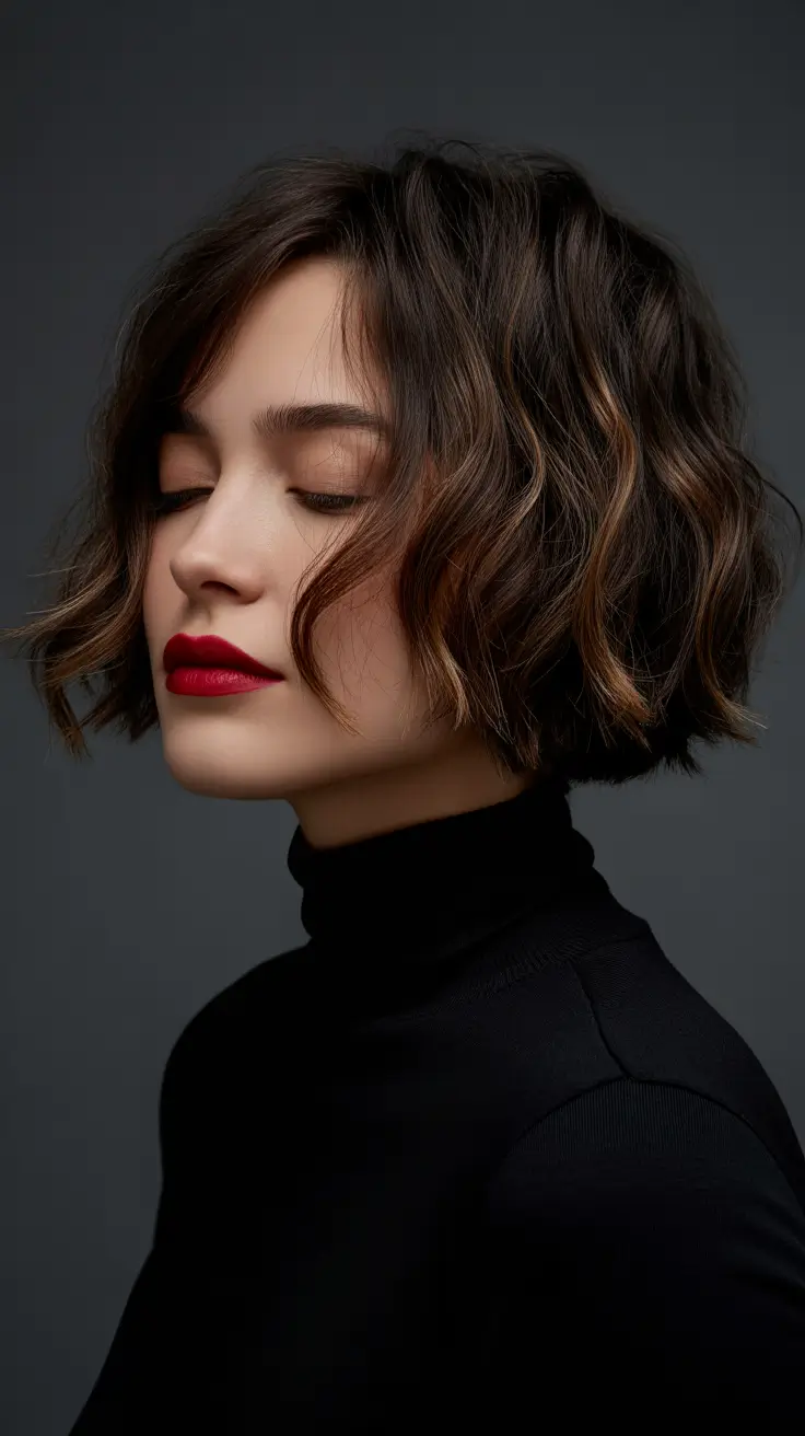 Choppy Bob Haircuts 2026 Velvet Espresso Elegance