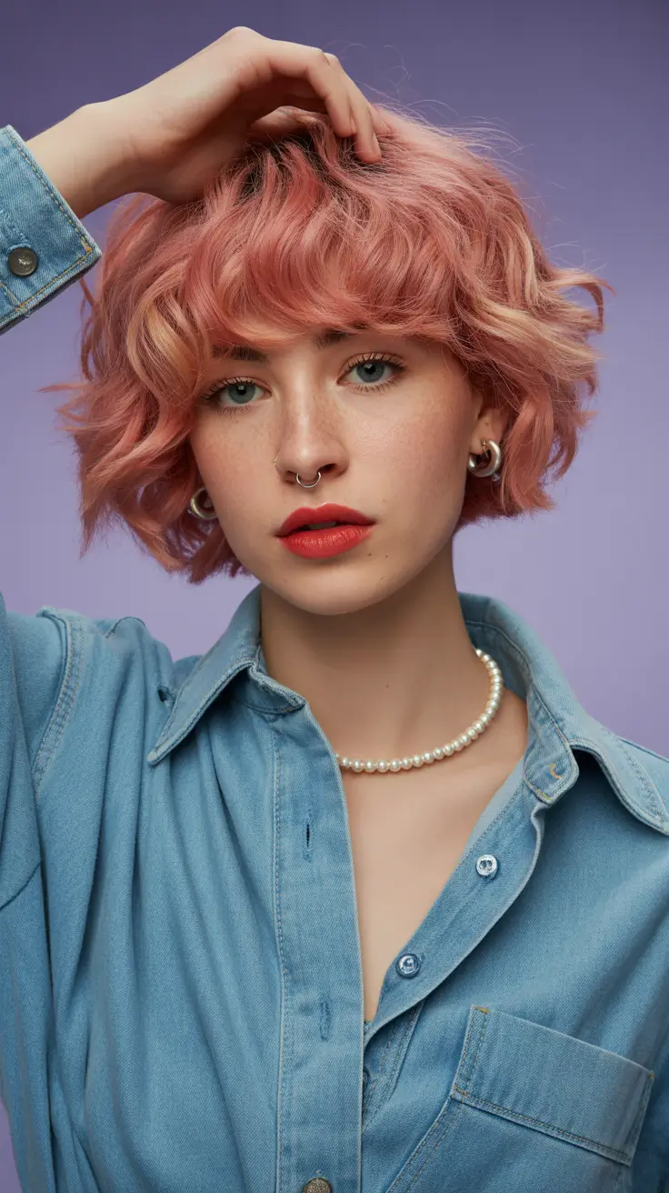 Choppy Bob Haircuts 2026 Curly Shaggy Bob With Playful Bangs