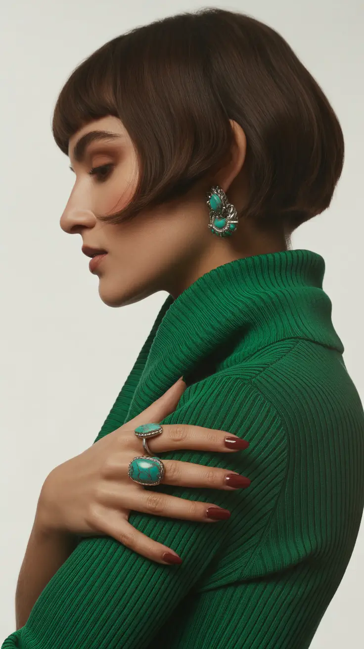 Choppy Bob Haircuts 2026 Glossy Angled Bob With Retro Elegance