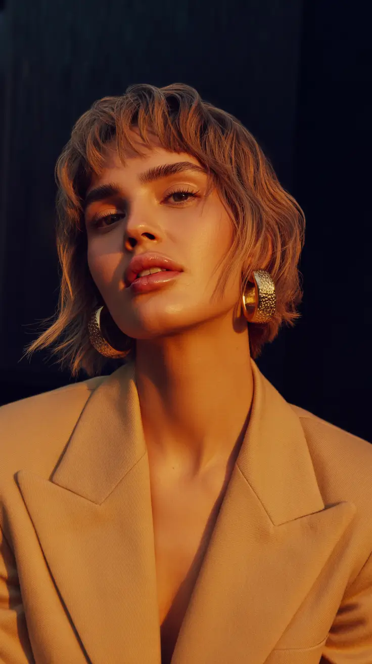 Choppy Bob Haircuts 2026 Sunset Shaggy Bob With Effortless Waves