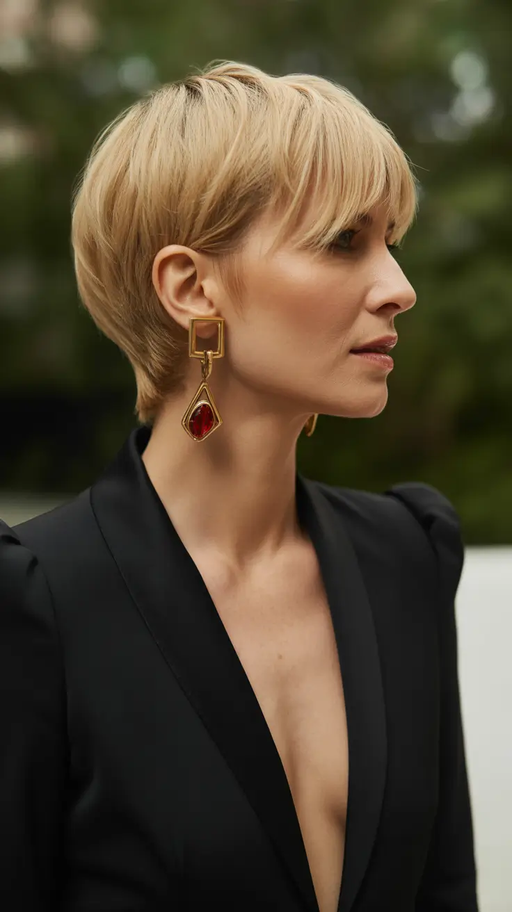 Short Haircuts 2026 Layered Blonde Pixie With Soft Bangs