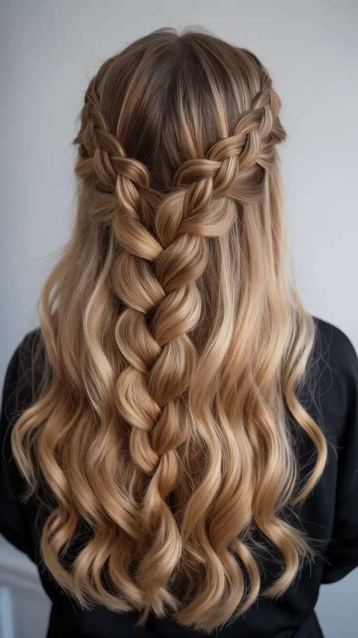 wavy hairstyle 2026 Romantic Cascading Braided Waves