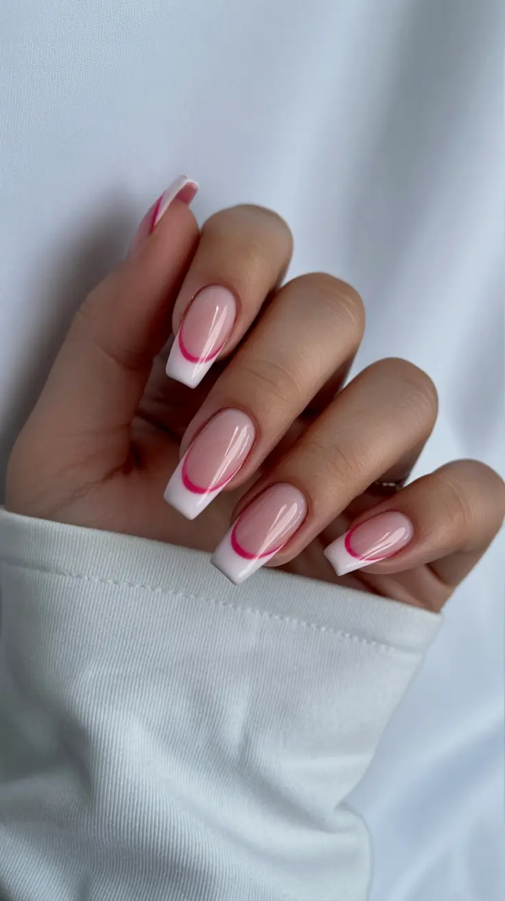 Creative Coffin Nails 2026 Pink French Curve